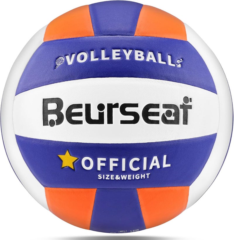 Beurseaf Volleyball, Soft Touch Beach Volleyball, Indoor Outdoor Volleyball for Beach Game Training, Official Size 5 - Image 1